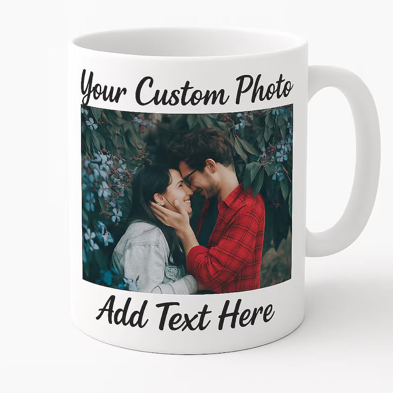 Custom White Ceramic Mug: Personalized Text & Image, 11oz/15oz
