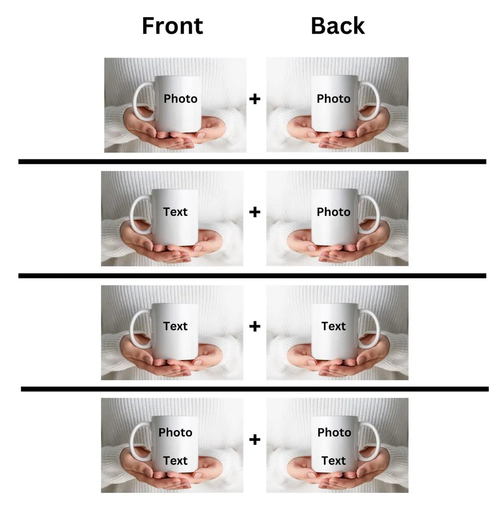 Custom White Ceramic Mug: Personalized Text & Image, 11oz/15oz