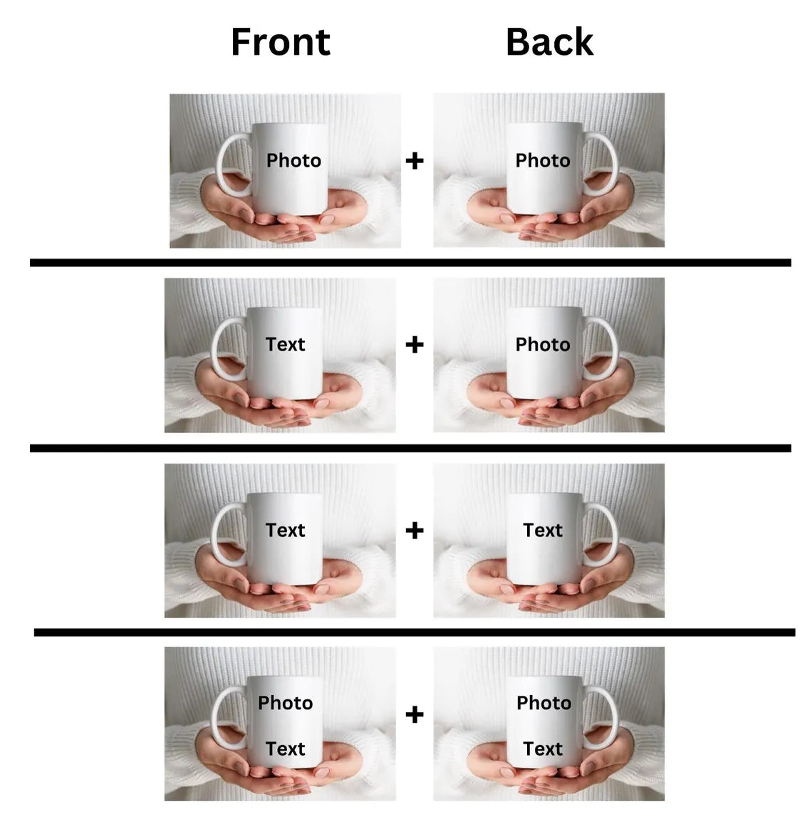 Custom White Ceramic Mug: Personalized Text & Image, 11oz/15oz