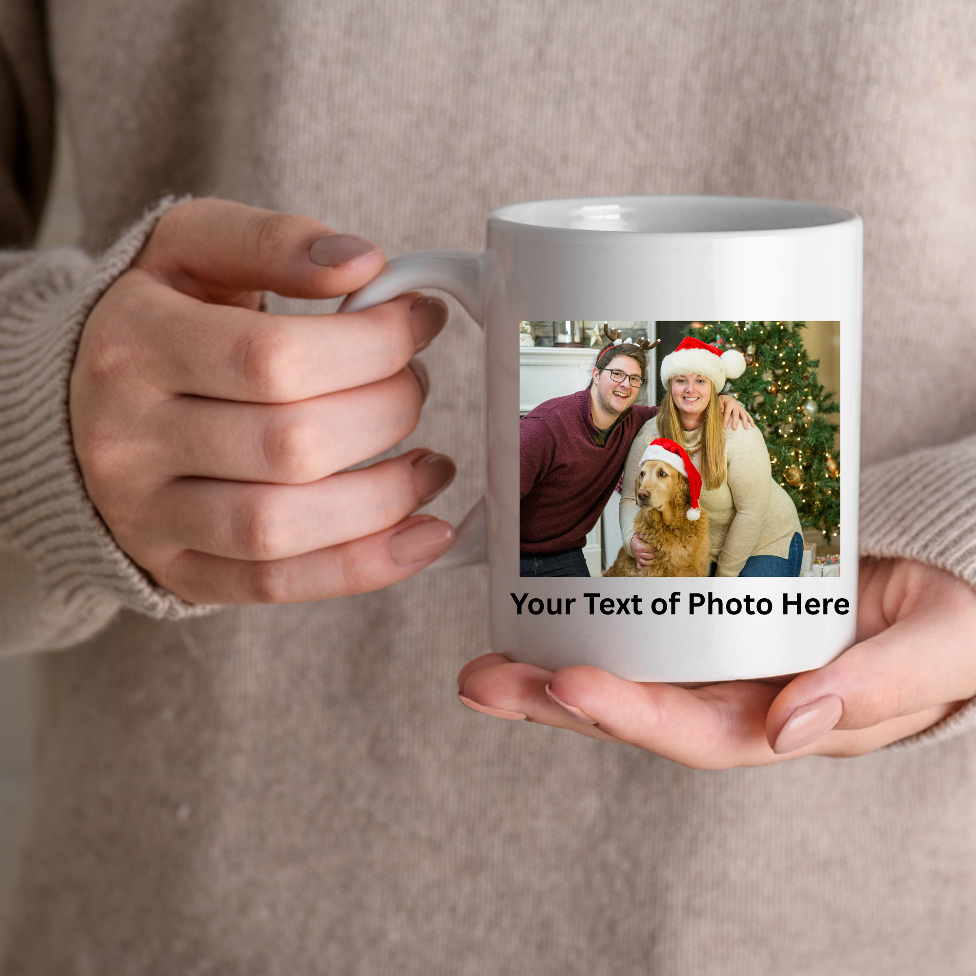 Custom White Ceramic Mug: Personalized Text & Image, 11oz/15oz